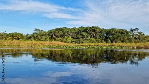 Canoe tour on the Pantanal Marimbus, waters of many rivers and abundant vegetation, in Andarai, Bahia, Brazil in the Chapada Diamantina photo