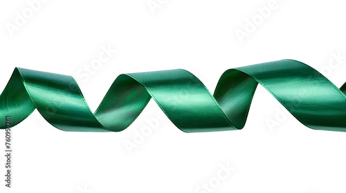 Green ribbon isolated on white background 