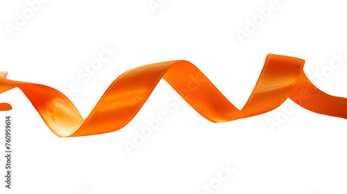 Orange ribbon isolated on white background