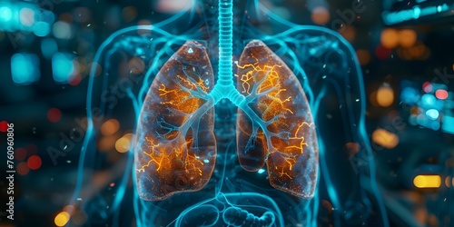 Advancing Lung Health Research in a Futuristic Medical Environment. Concept Lung Health Research, Medical Innovation, Futuristic Technology, Scientific Breakthroughs, Cutting-edge Treatments