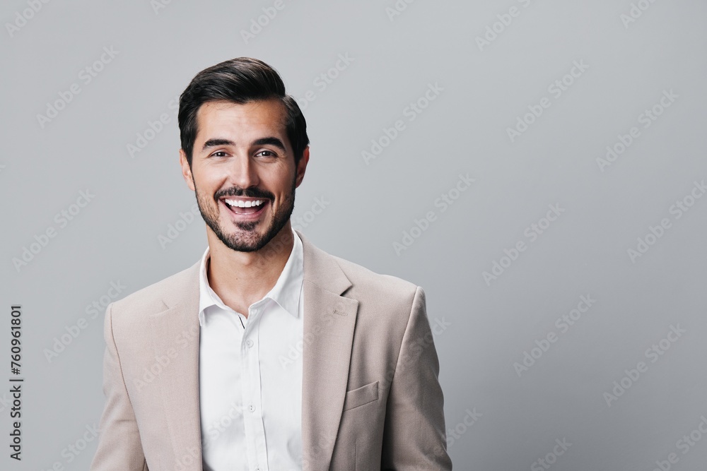 man smiling beige portrait businessman business handsome happy copyspace suit background corporate man smiling beige portrait businessman business handsome happy copyspace suit background corporate