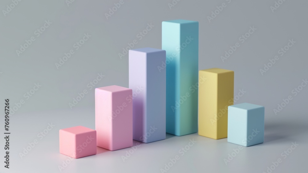 D pastel business investment bar chart AI generated illustration D pastel business investment bar chart AI generated illustration
