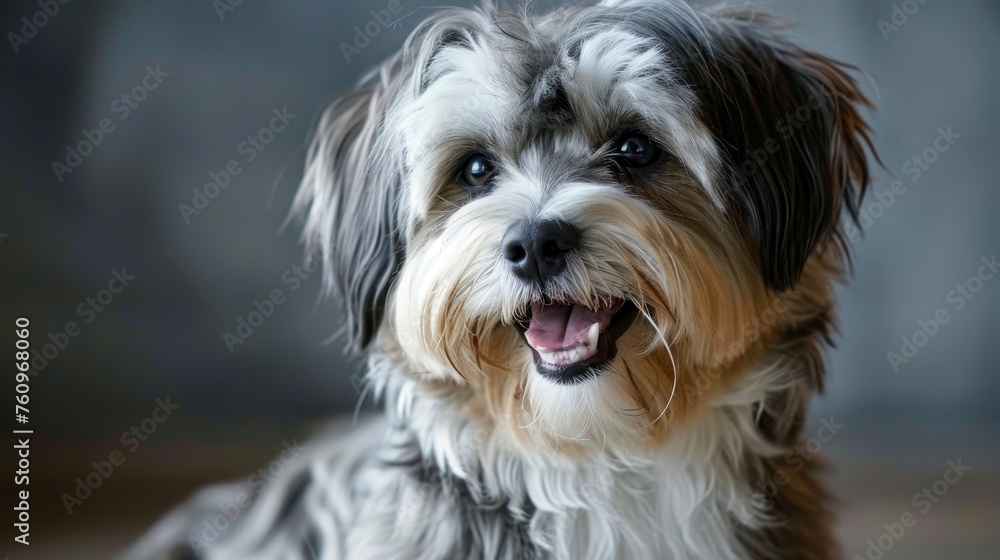 A cheerful and playful Havanese dog with a joyful expression AI generated illustration