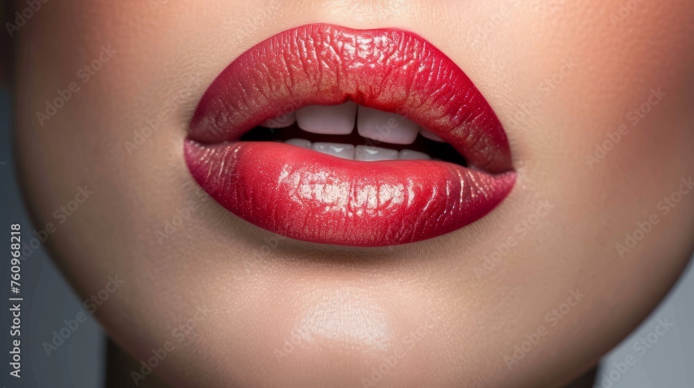 A close-up of vibrant lips to accentuate lip care and makeup AI generated illustration A close-up of vibrant lips to accentuate lip care and makeup AI generated illustration