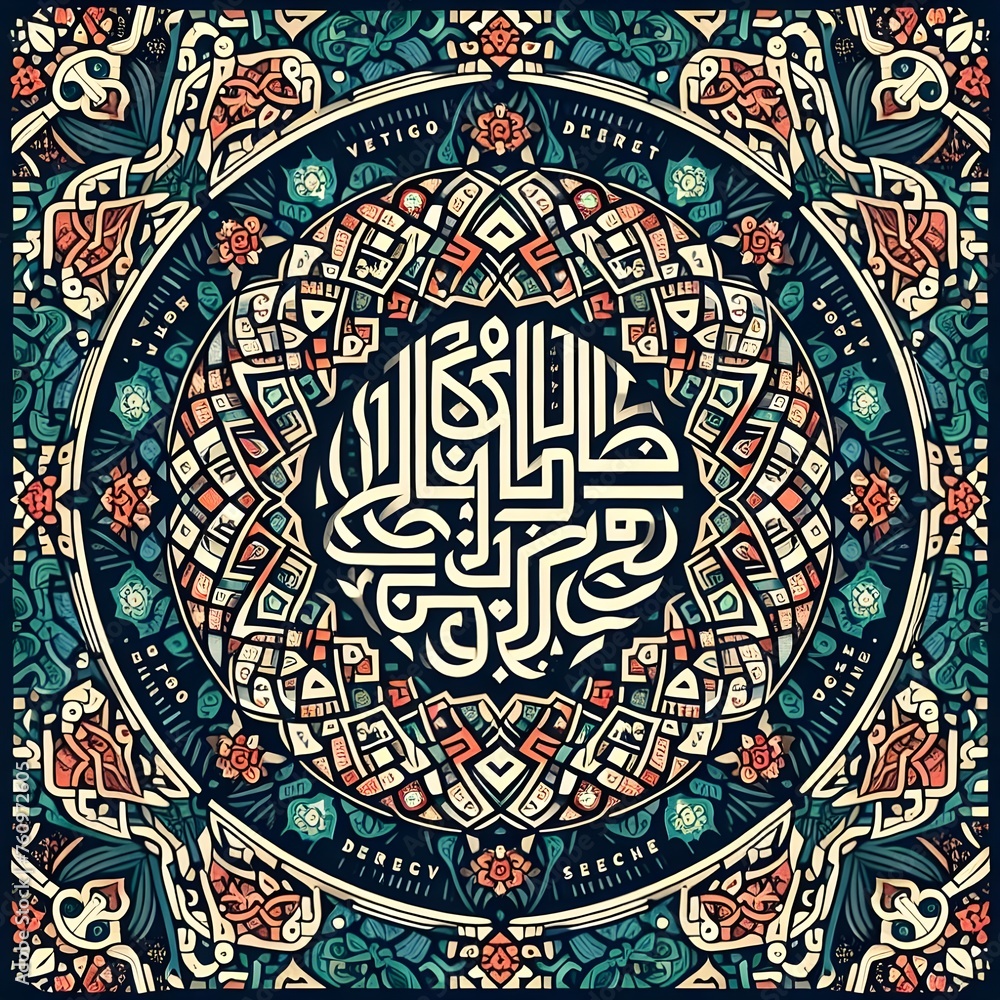 Muslim pattern, poster typography.