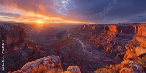 breathtaking view of Grand Canyon Colorado in USA at sunrise photo