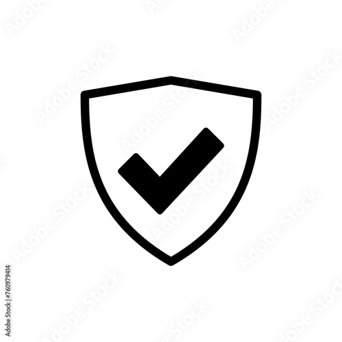 Shield check mark logo icon vector isolated on white background. Protection approve sign. Safe icon vector