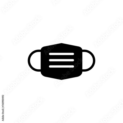 Mask icon vector isolated on white background. Man face with mask icon. Safety breathing masks. Industrial safety N95 mask. Medical mask vector icon.