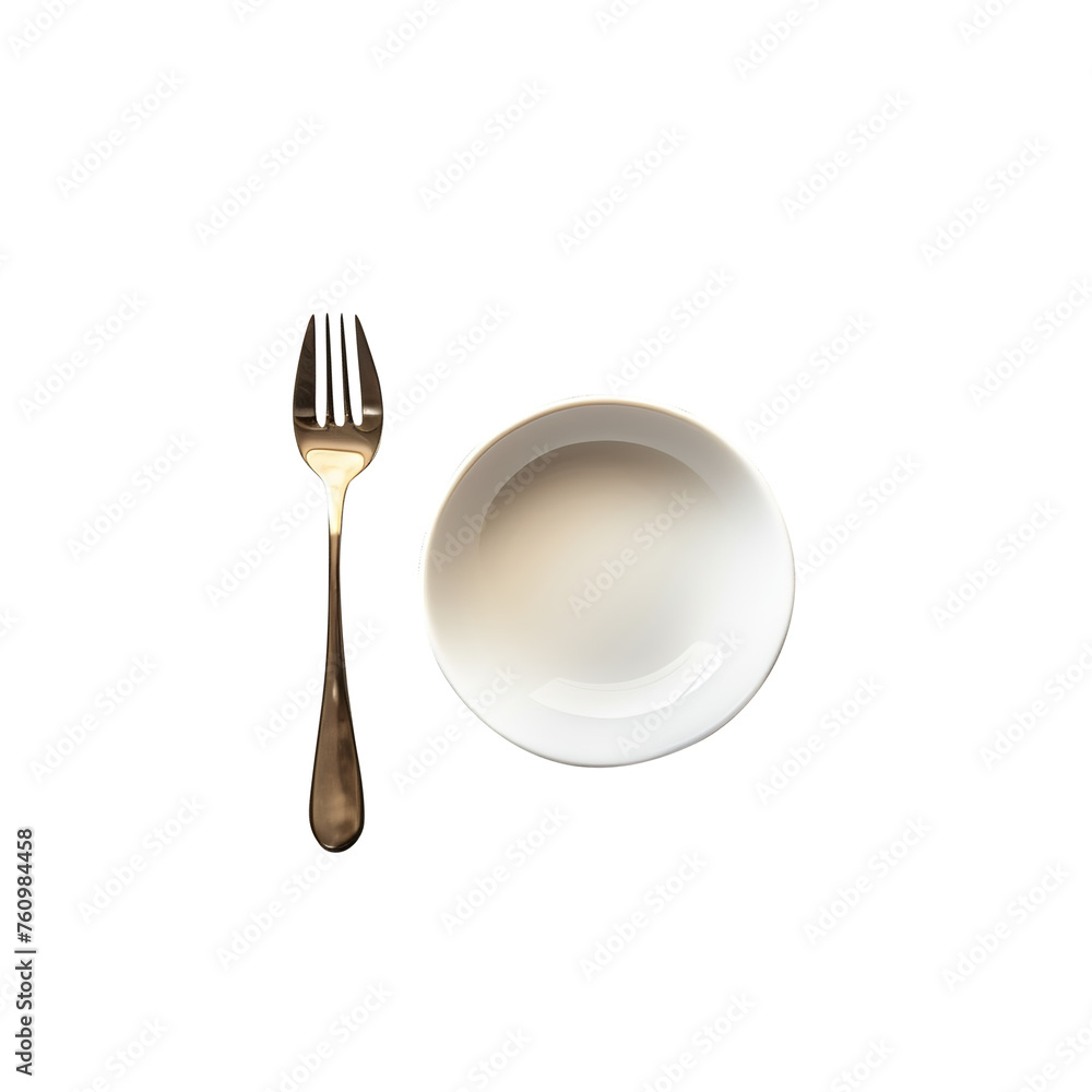 fork and plate isolated on transparent background, clipping path, png, fork and plate isolated on transparent background, clipping path, png,