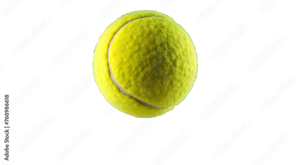 New tennis ball in flight isolated on white, clipping path