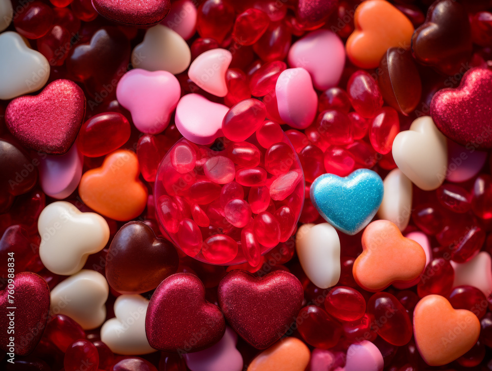 Sweet Sentiments: A Festive Assortment of Heart-Shaped Candies for Valentine's Day Celebrations Sweet Sentiments: A Festive Assortment of Heart-Shaped Candies for Valentine's Day Celebrations