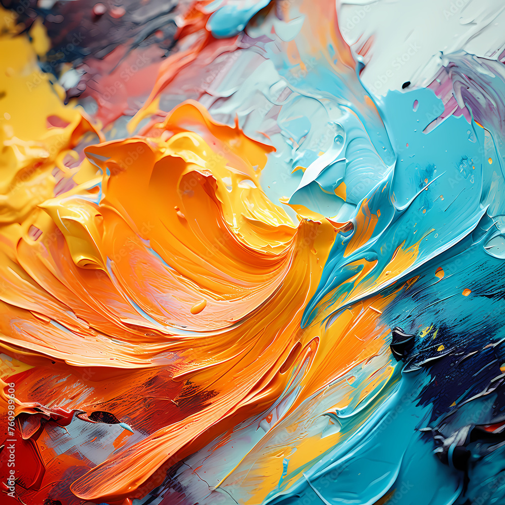 Close-up of an artists palette with vibrant paint