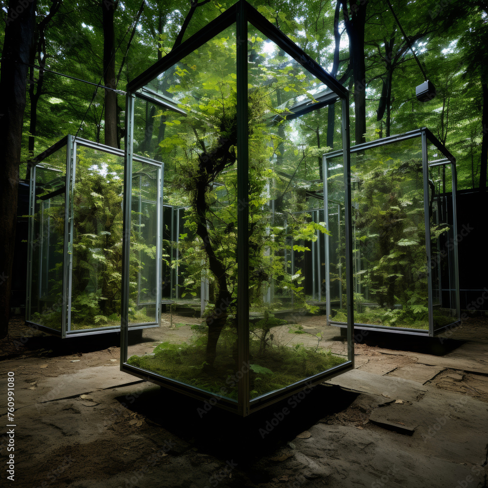 Fototapeta premium Enigmatic Forest Enclosures in Moody Lighting