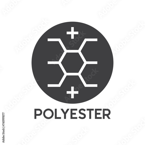 polyester label, polyester icon, vector art.