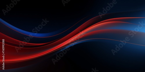 Abstract Red and Blue Waves on Dark Background, Computer Wallpaper, Design Asset. Generative AI. 