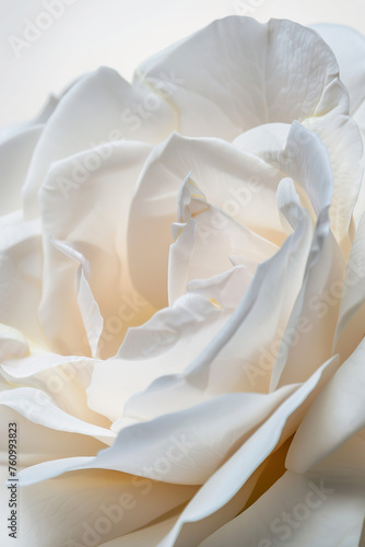 a closeup of white rose flower isolated on white background, photography