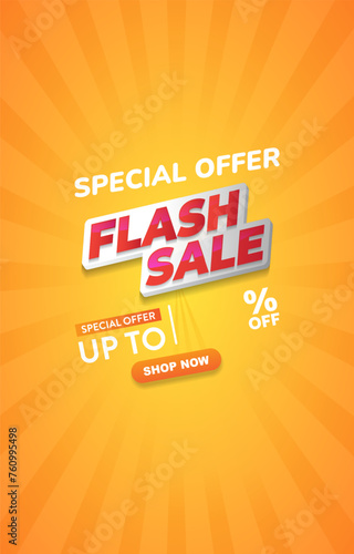 special offer flash sale discount template banner with blank space for product sale with abstract gradient orange and yellow background design7