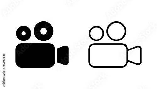 Video icon set. video camera icon vector. movie sign. cinema