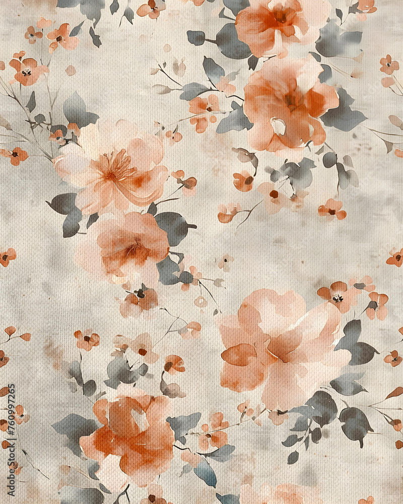 Floral Background, Canvas Texture