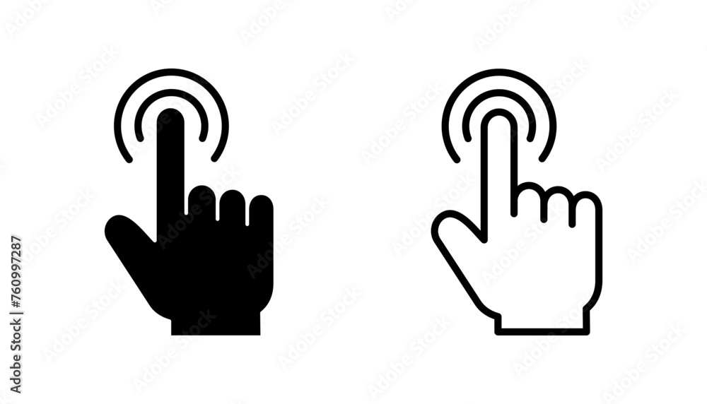 Hand click icon set. pointer icon vector. hand cursor icon vector Hand click icon set. pointer icon vector. hand cursor icon vector
