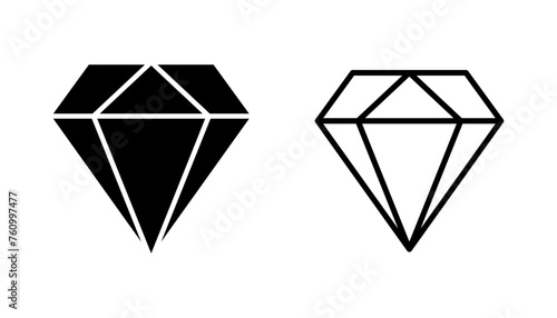 Diamond icon set. diamond gems vector icon.