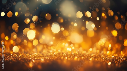 Golden bokeh light background