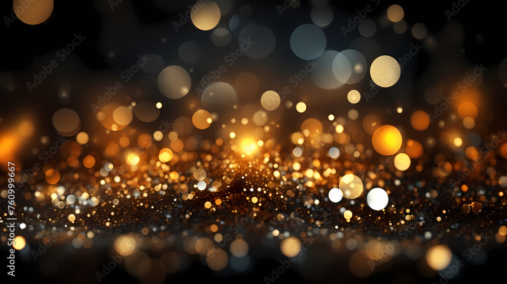 Golden bokeh light background Golden bokeh light background