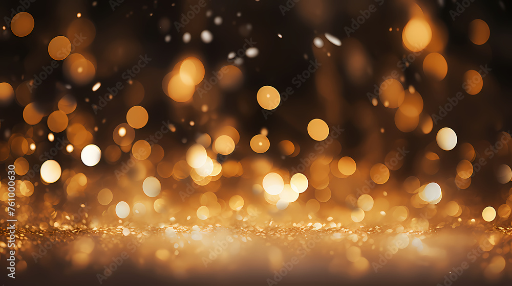 Golden bokeh light background