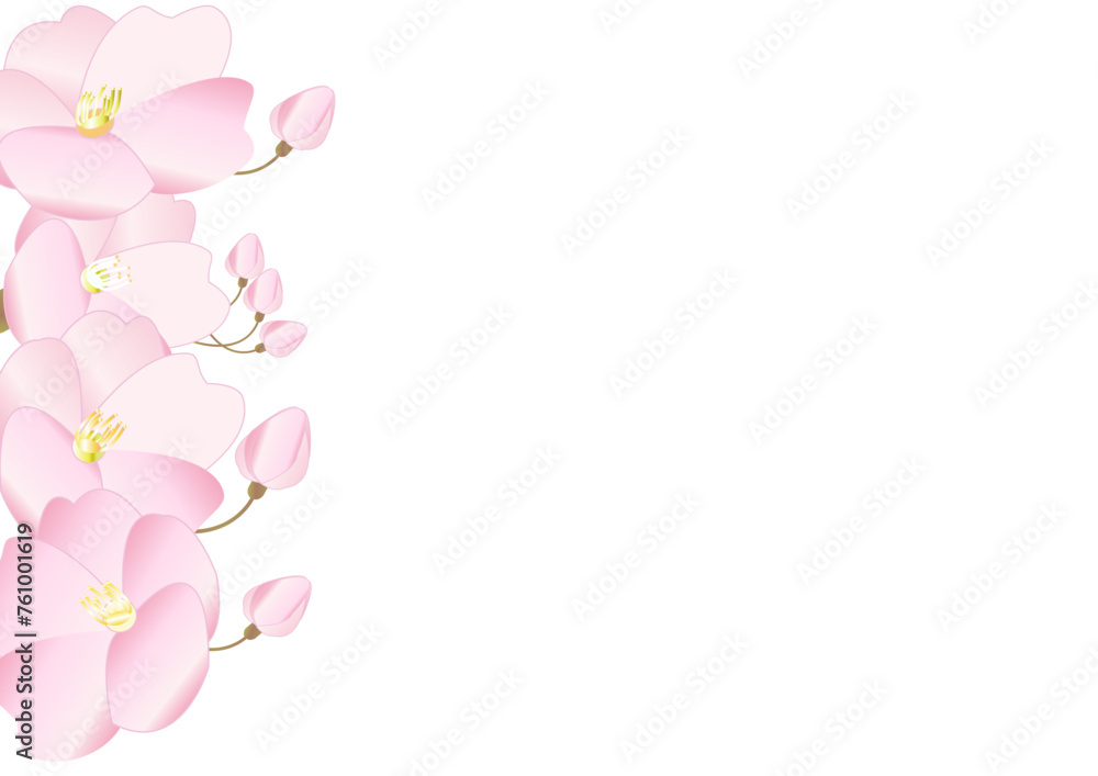 日本の花桜をモチーフにしたコピースペース