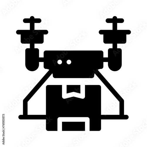drone delivery glyph icon
