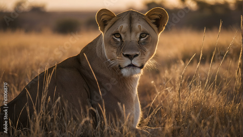 Lion Family in Savanna: Majestic Wildlife Moments