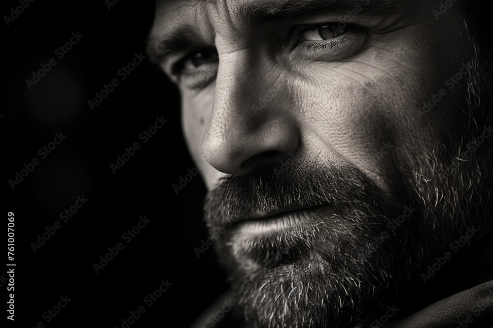 Male Caucasian intense close up portrait in black and white, portrait Male Caucasian intense close up portrait in black and white, portrait