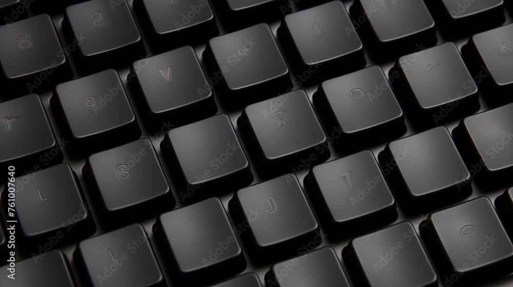 Black keyboard closeup. Computer keyboard background generativa IA Black keyboard closeup. Computer keyboard background generativa IA