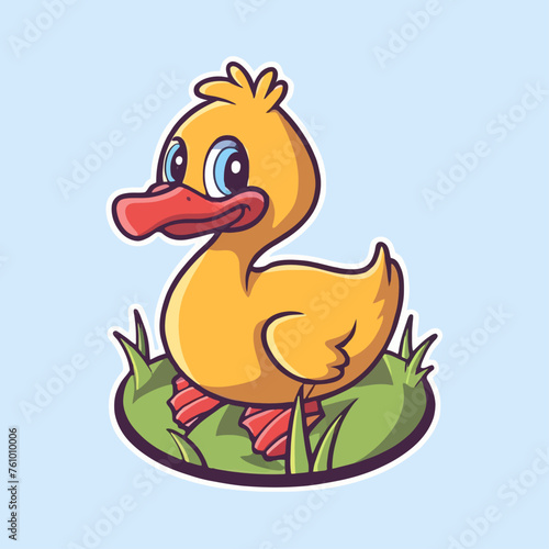 Vector image of cute duck. © SanikDeni