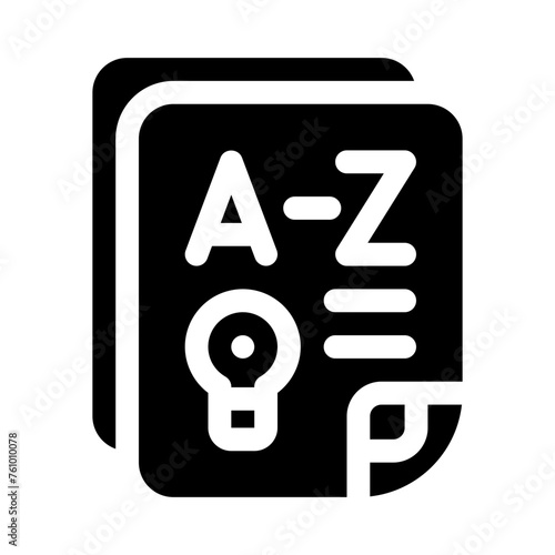 language arts glyph icon