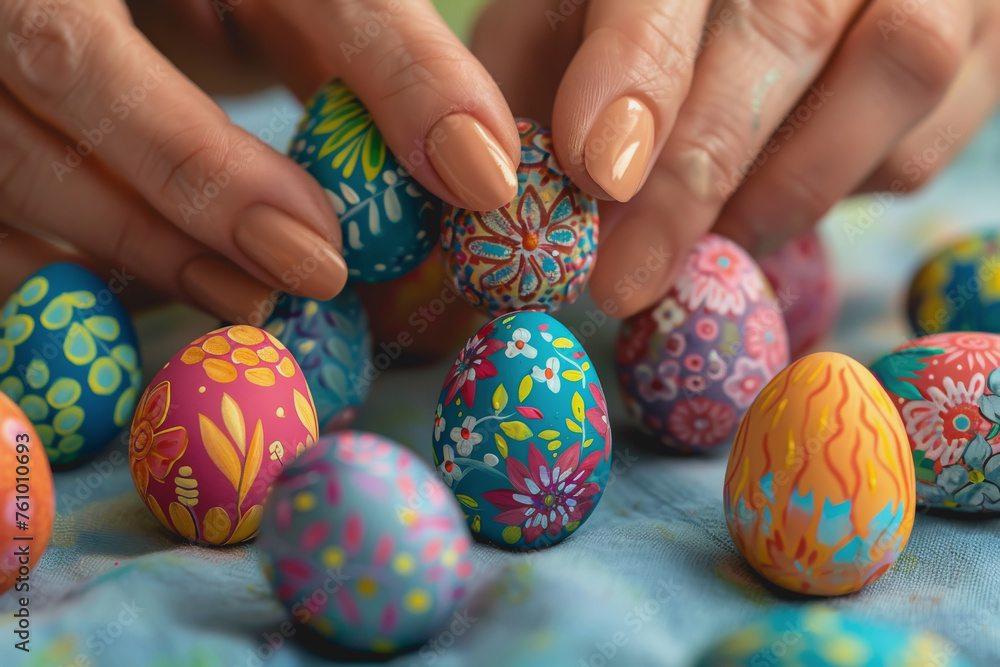 easter eggs day, DIY craft kit for painted  eggs on Sun, Mar 31, 2024 - obrazy, fototapety, plakaty 