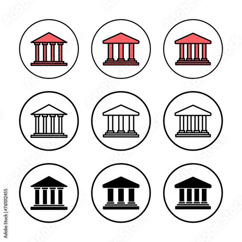 Bank icon vector illustration. Bank sign and symbol, museum, university