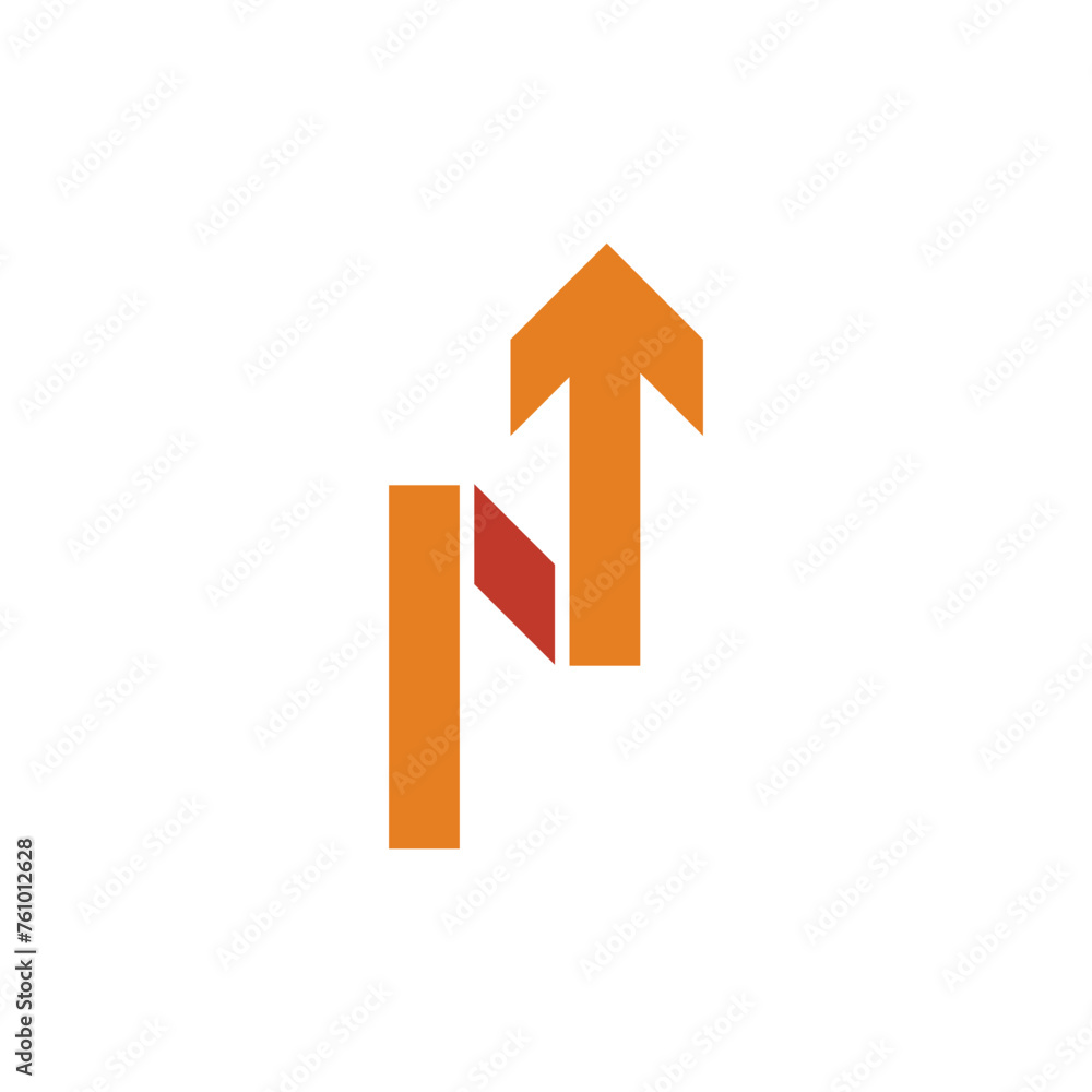 Unique arrow up sign icon symbol. Like the N letter. Suitable for logo design or clip-art illustration, representing spirit and optimism. Unique arrow up sign icon symbol. Like the N letter. Suitable for logo design or clip-art illustration, representing spirit and optimism.