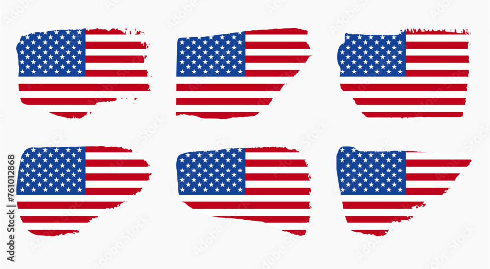 United States flag with watercolor paint brush strokes grunge texture design. Grunge brush stroke effect United States flag with watercolor paint brush strokes grunge texture design. Grunge brush stroke effect