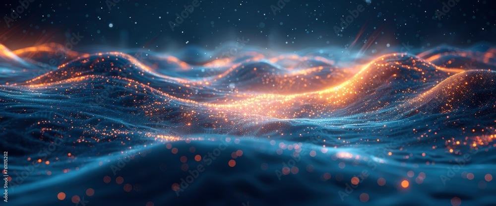 Obraz premium abstract wave technology background connection structure big data visualization , Desktop Wallpaper Backgrounds, Background HD For Designer