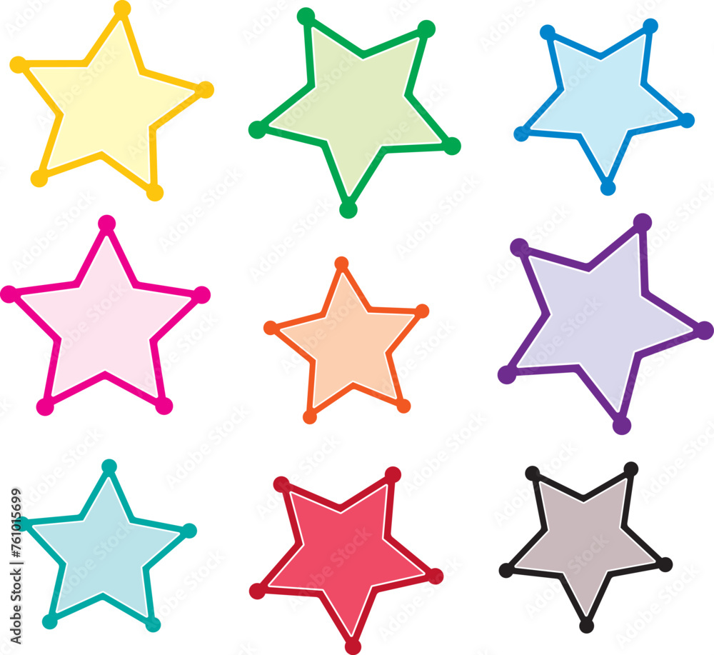 Simple stars full color for kids design