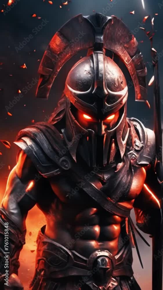 gladiator Angry spartan warrior fire god aura gladiator Angry spartan warrior fire god aura