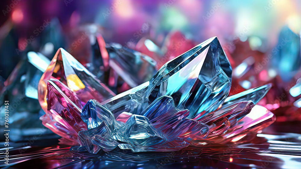 Beautiful crystals on a dark background 3d rendering Beautiful crystals on a dark background 3d rendering