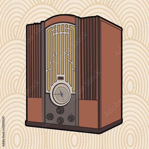 Vintage Art Deco Table Top Radio