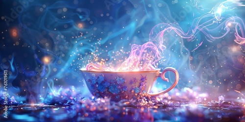 A teacup overflowing with a magical elixir that grants wishes