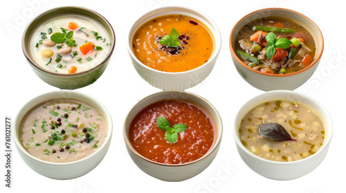 Set of soup on a bowl against transparent background © Dodoodle