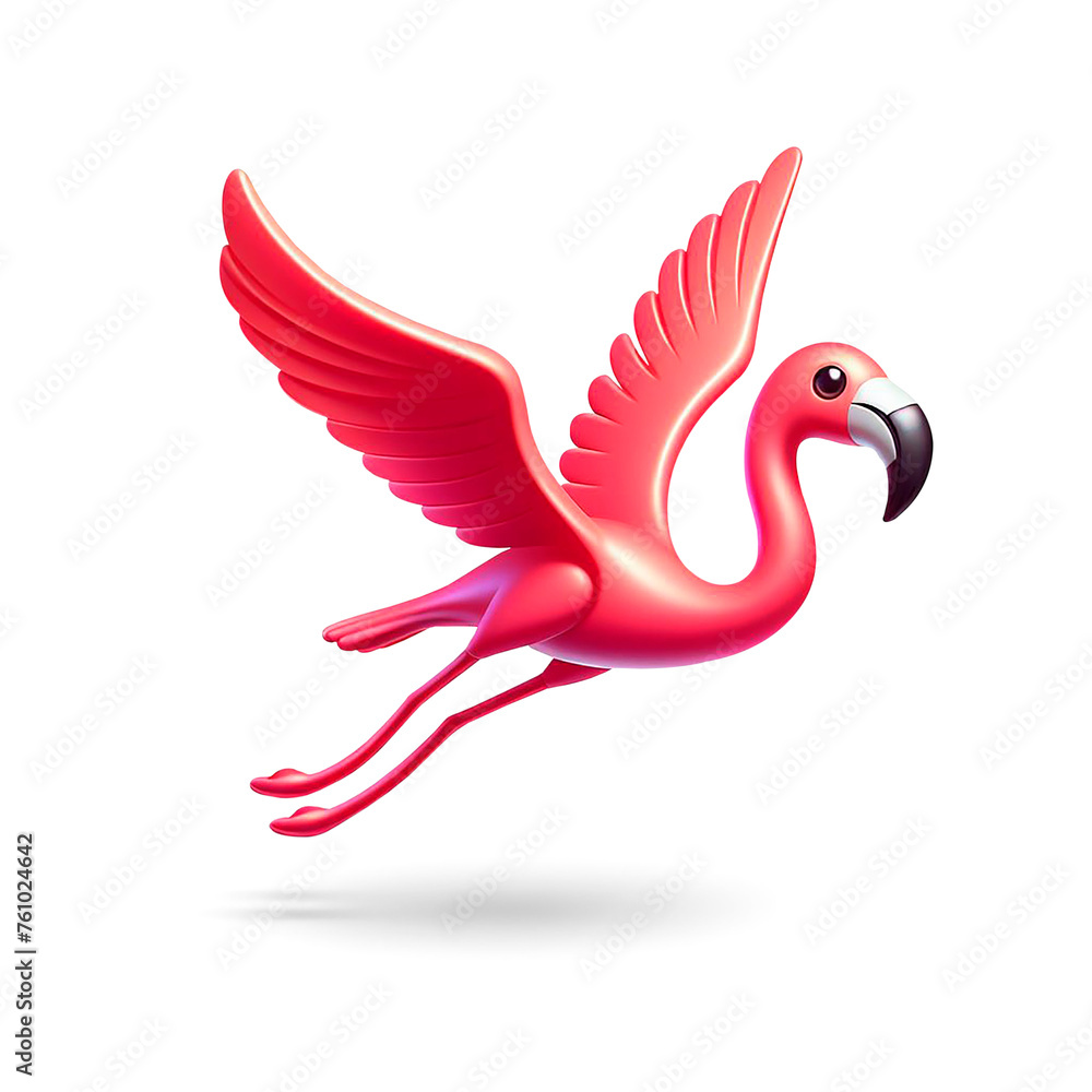 Obraz premium Flamingo 3D animal illustration.