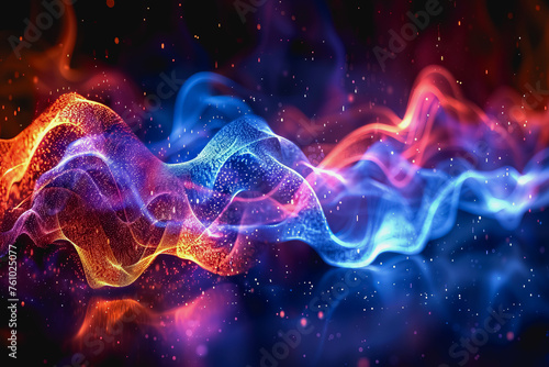 digital matrix data waveform on music dynamic wave abstract concept. © Jirapong
