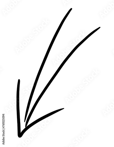  It is an arrow illustration drawn with black lines.