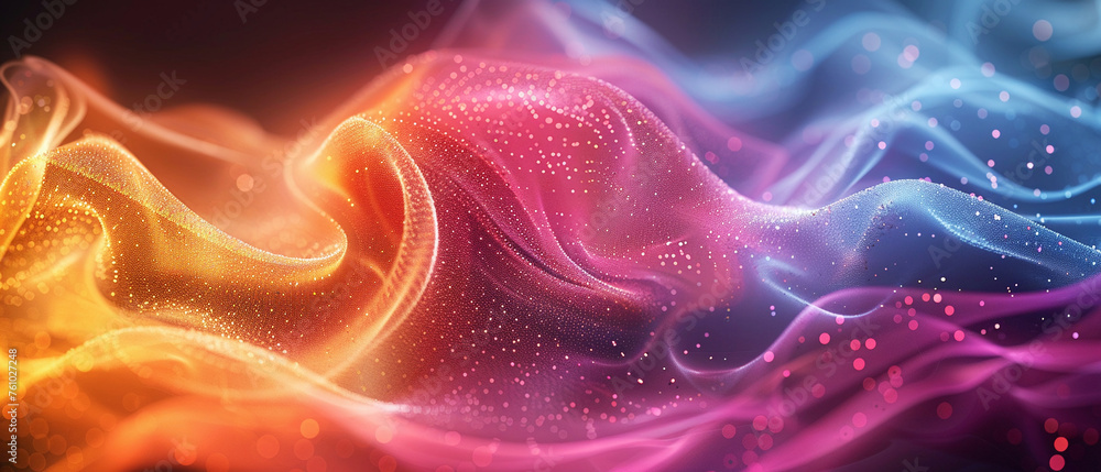 Abstract background of a vibrant digital dot waterfall